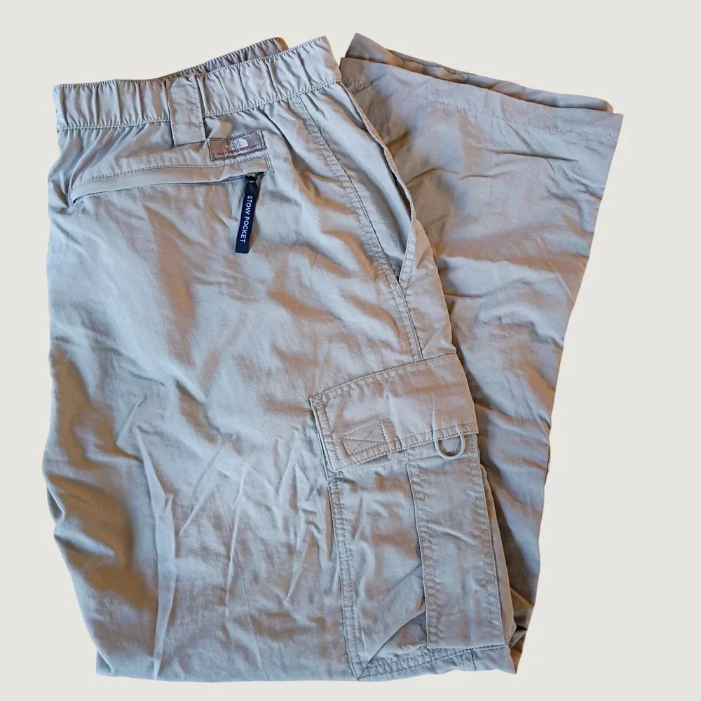 The North Face Cargo Pants Mens Large Short Tan Gorpcore Nylon Hiking Outdoor